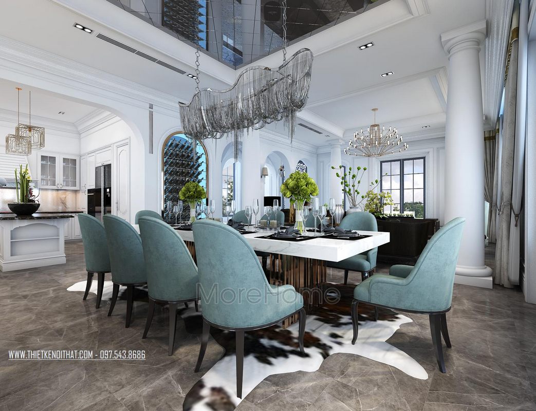 Thiết kế phòng bếp biệt thự Vinhome RiverSide